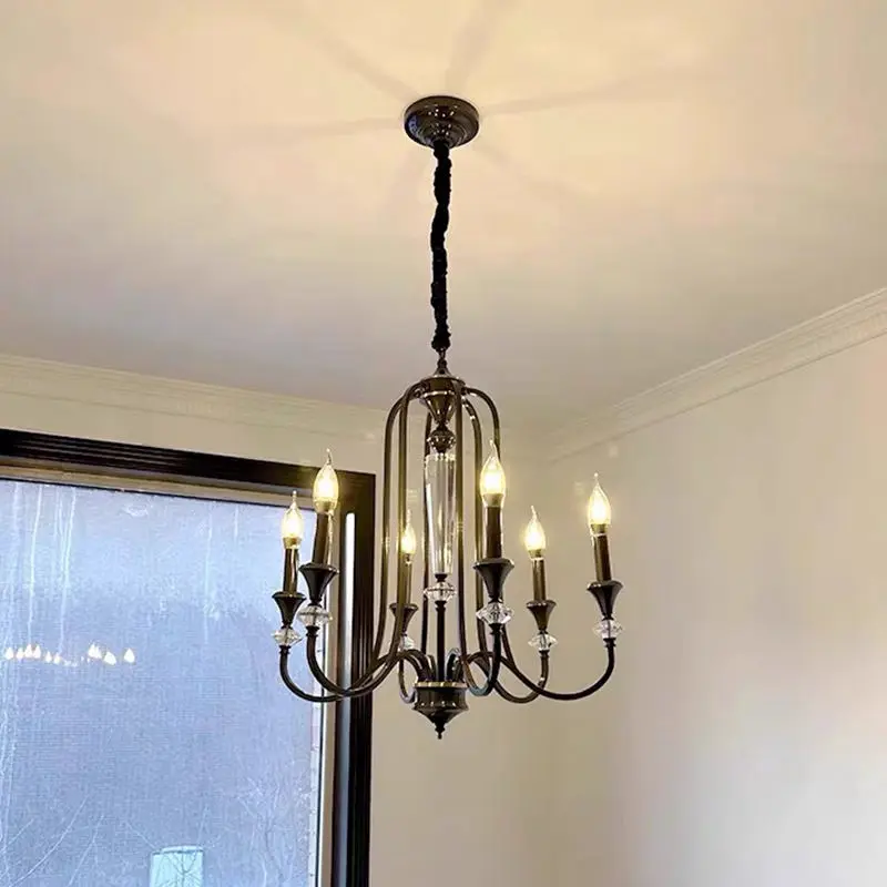 Modern LED Crystal Romantic Wedding Banquet Hall Villa Candle Chandelier Light Middle Dimmable for Home Decor Pendant La — view 6