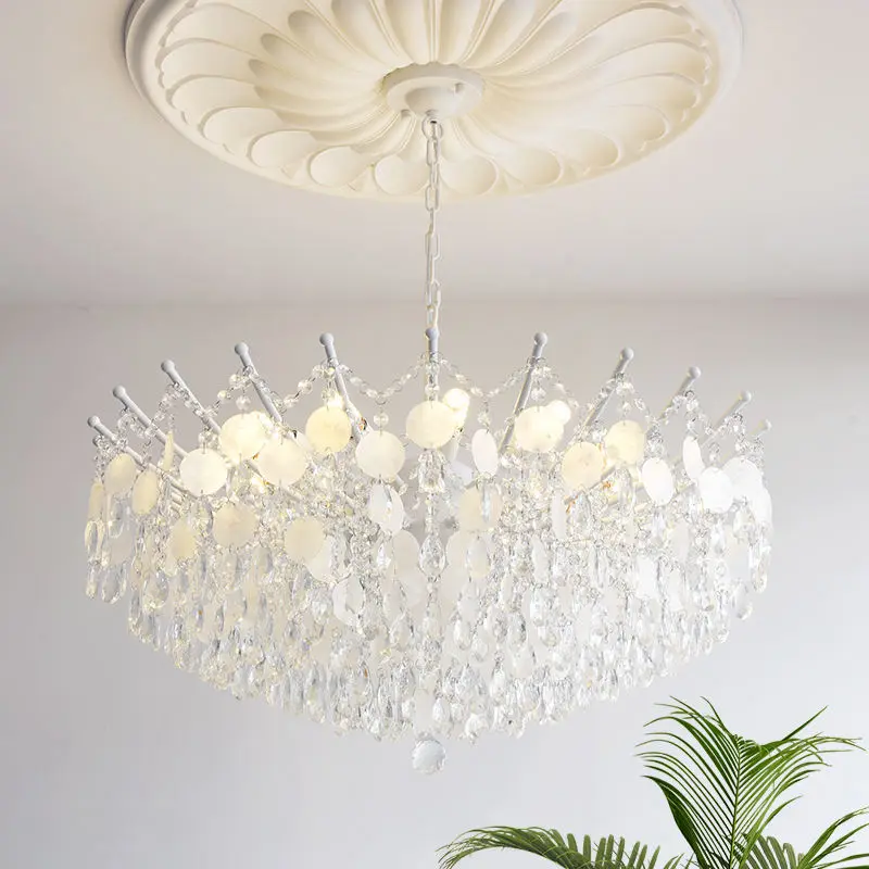 French Iron Pendant Luxury Home Hotel AC Ceiling Light Banquet Hall Decor Iron Crystal Hanging Light Fixtures Chandelier — view 1