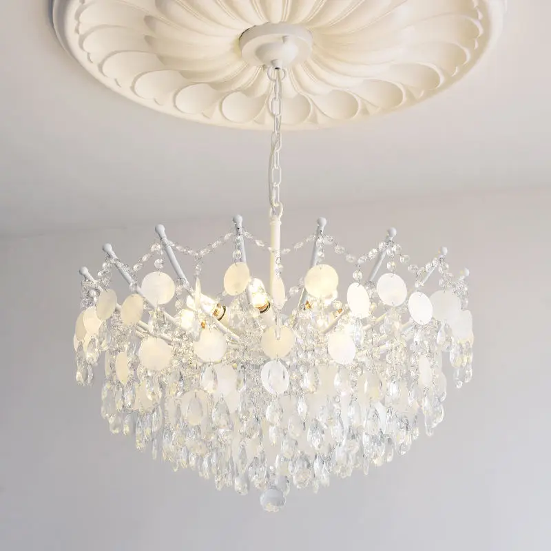 French Iron Pendant Luxury Home Hotel AC Ceiling Light Banquet Hall Decor Iron Crystal Hanging Light Fixtures Chandelier — view 4
