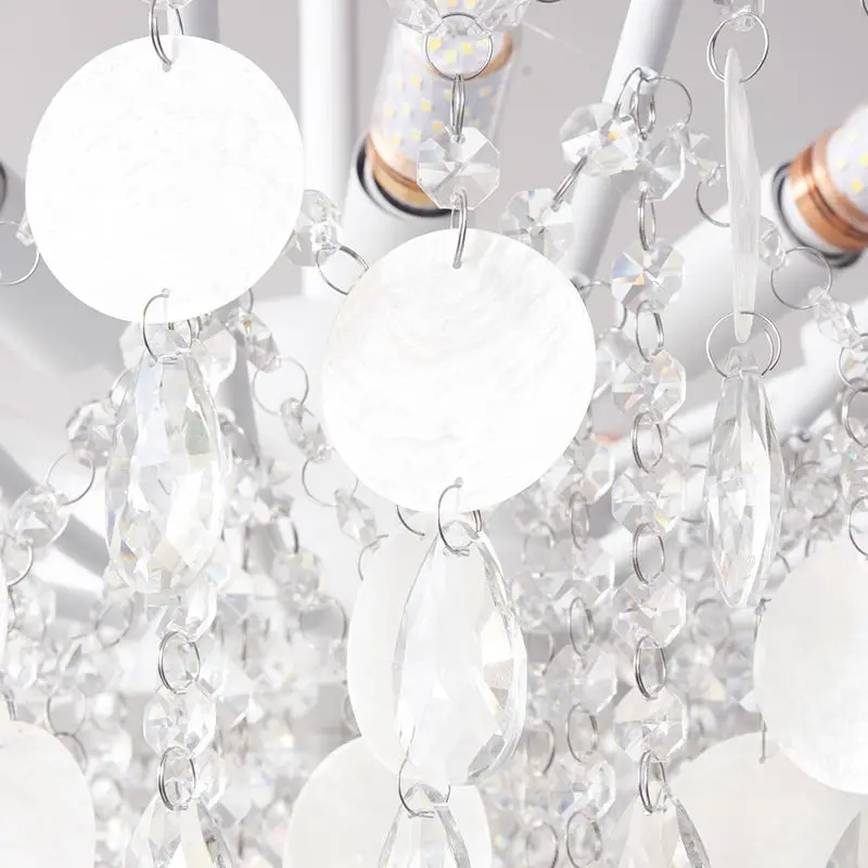 French Iron Pendant Luxury Home Hotel AC Ceiling Light Banquet Hall Decor Iron Crystal Hanging Light Fixtures Chandelier — view 6
