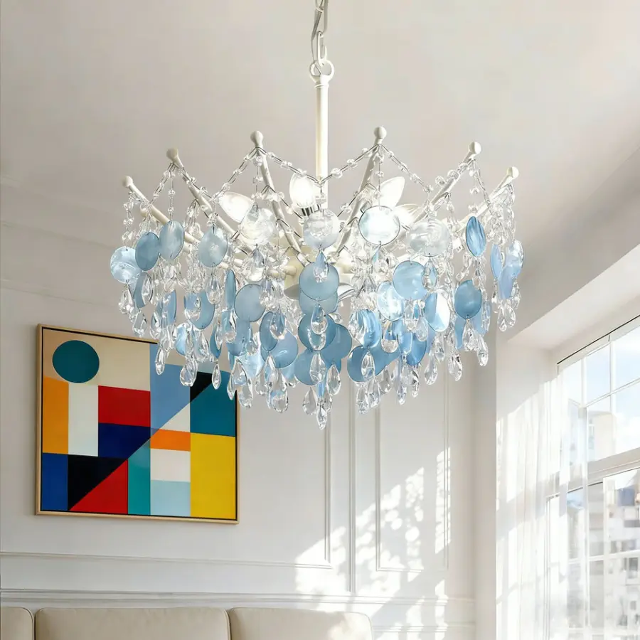 French Iron Middle Luxury Villa Home Chandelier Light Wedding Banquet Hall Crystal for Hotel Decor AC Ceiling Pendant La — view 6