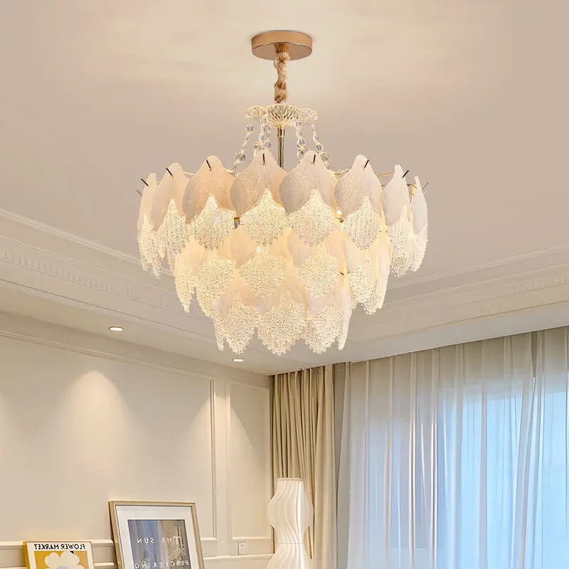 Luxury Crystal Modern Chandelier for Hotel Home Decor Adjustable Height Pendant Light Warm White LED for Living Room Bed — view 5