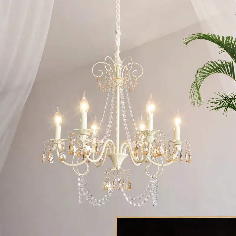 High-End LED Wedding Crystal Pendant Lamp Romantic Candle Hanging Chandelier Banquet Hall Villa Princess Room Adjustable — view 5