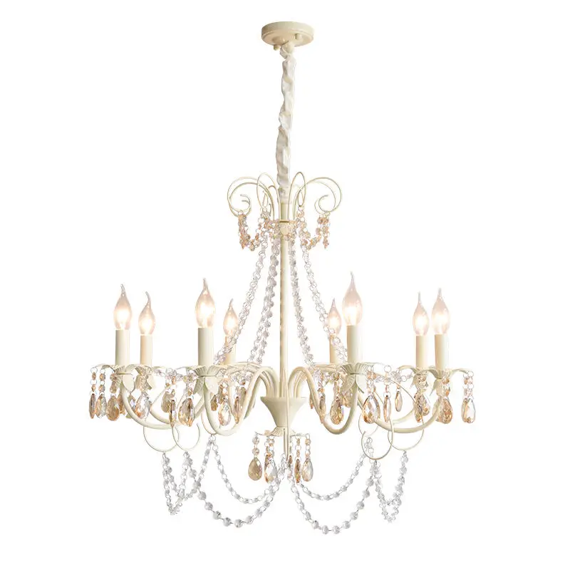 High-End LED Wedding Crystal Pendant Lamp Romantic Candle Hanging Chandelier Banquet Hall Villa Princess Room Adjustable — view 6