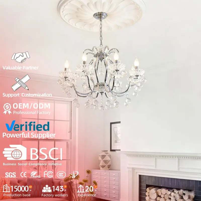 French Candle Iron Crystal Chandelier Light Modern Wedding Banquet Hall Home Hotel Villa Decor Pendant Lamp Adjustable H — view 2