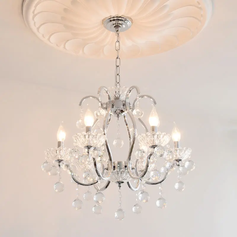 French Candle Iron Crystal Chandelier Light Modern Wedding Banquet Hall Home Hotel Villa Decor Pendant Lamp Adjustable H — view 6