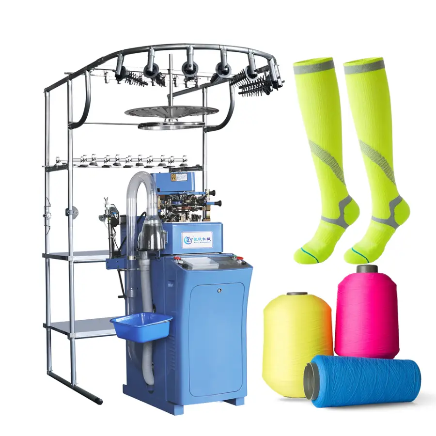 Automatic School & Home Terry Plain Sock Knitting Machine with Motor for Solid & Terry Color Socks — view 2
