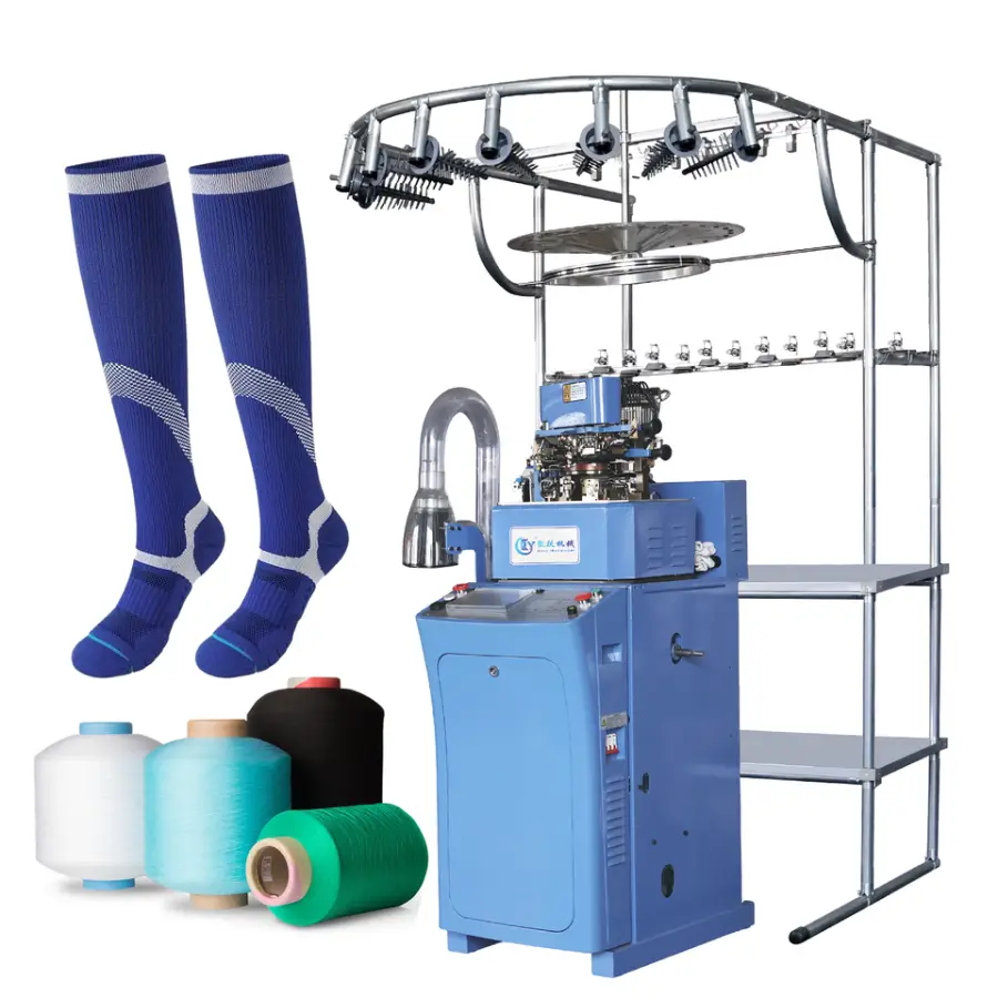 Automatic School & Home Terry Plain Sock Knitting Machine with Motor for Solid & Terry Color Socks — view 3