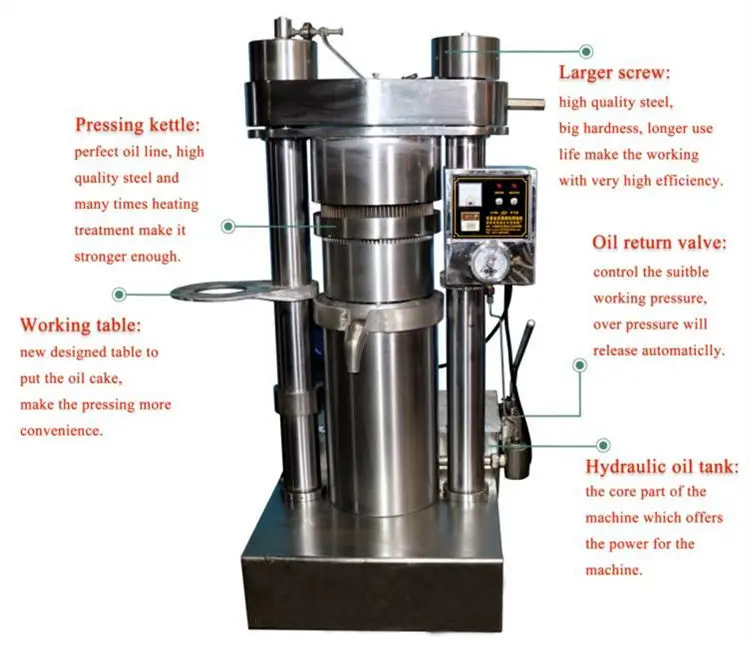 Small Cocoa Butter Hydraulic Oil Extractor Machine Almond Olive Peanut Seed Oil Press Machine — view 6