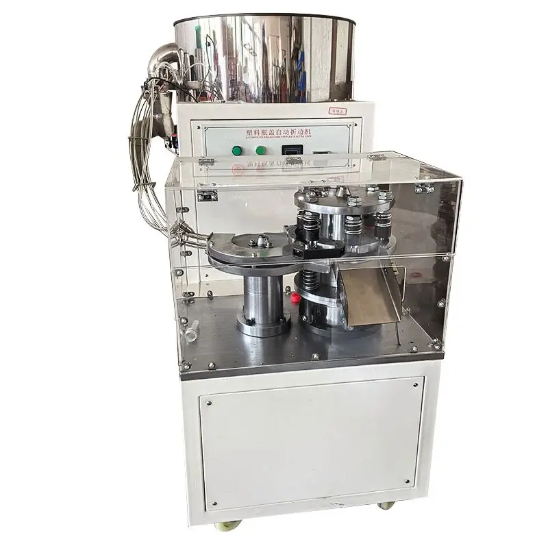 New Design Automatic Plastic PP PE Water Bottle Cap Folding Machine Bottle Lids Folding Machine — view 2