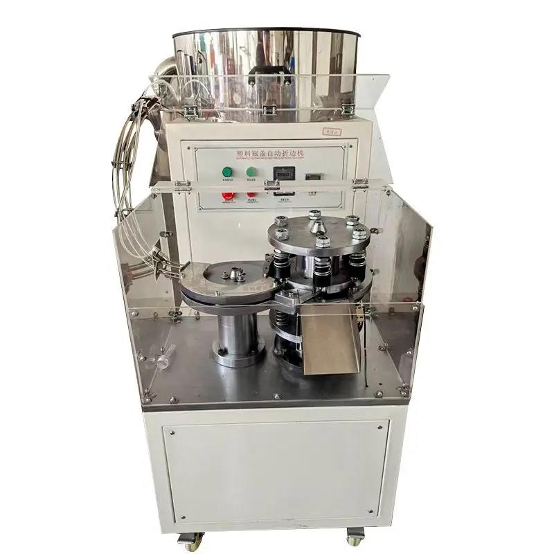 New Design Automatic Plastic PP PE Water Bottle Cap Folding Machine Bottle Lids Folding Machine — view 3