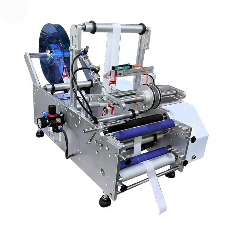 Semi Automatic Sticker Label Applicator Small Desktop Round Bottle Packaging Labeling Machine — view 6
