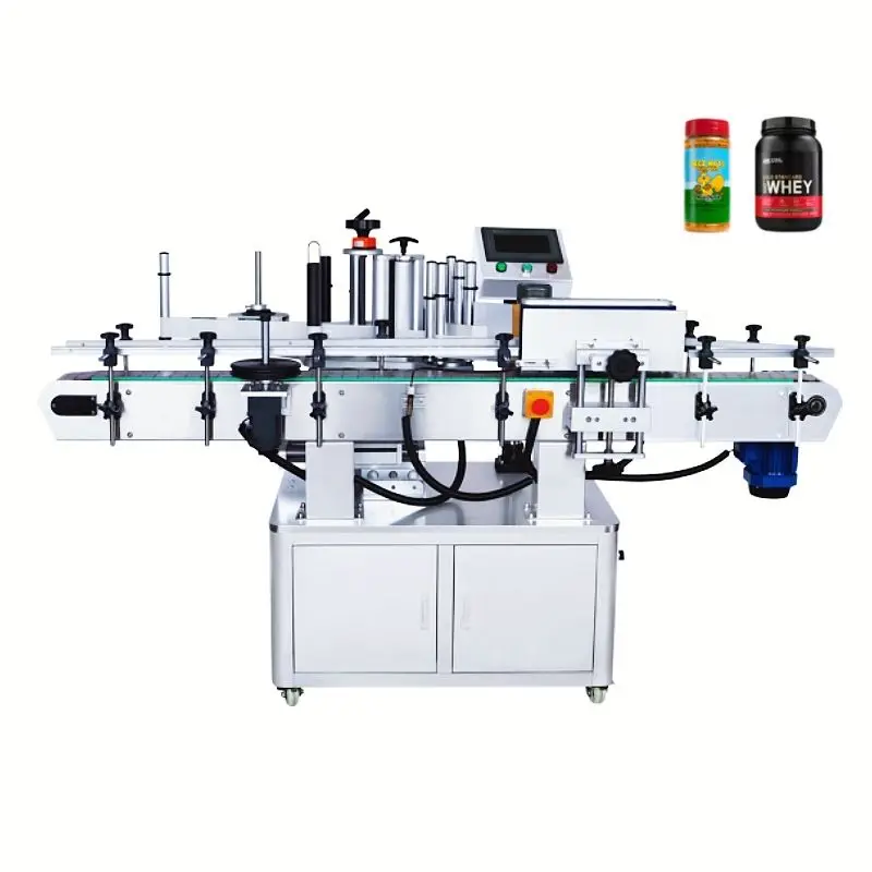 High Speed Full Automatic Adhesive Wine Vitamin Round Can Jar Bottle Sticker Labeling Machine — view 3