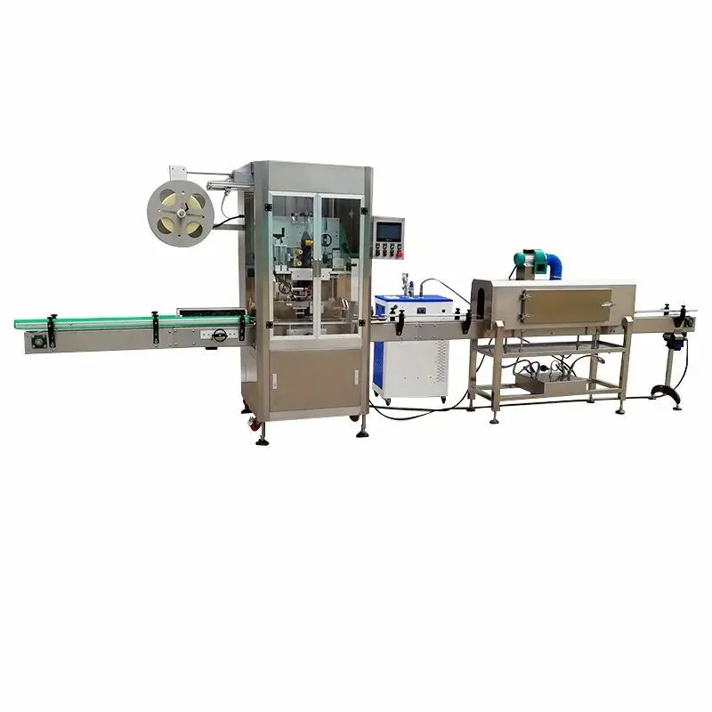Automatic Steam Heating Tunnel Plastic Glass Bottles Jars Coconut Shrink Sleeve Labeling Machine — view 2