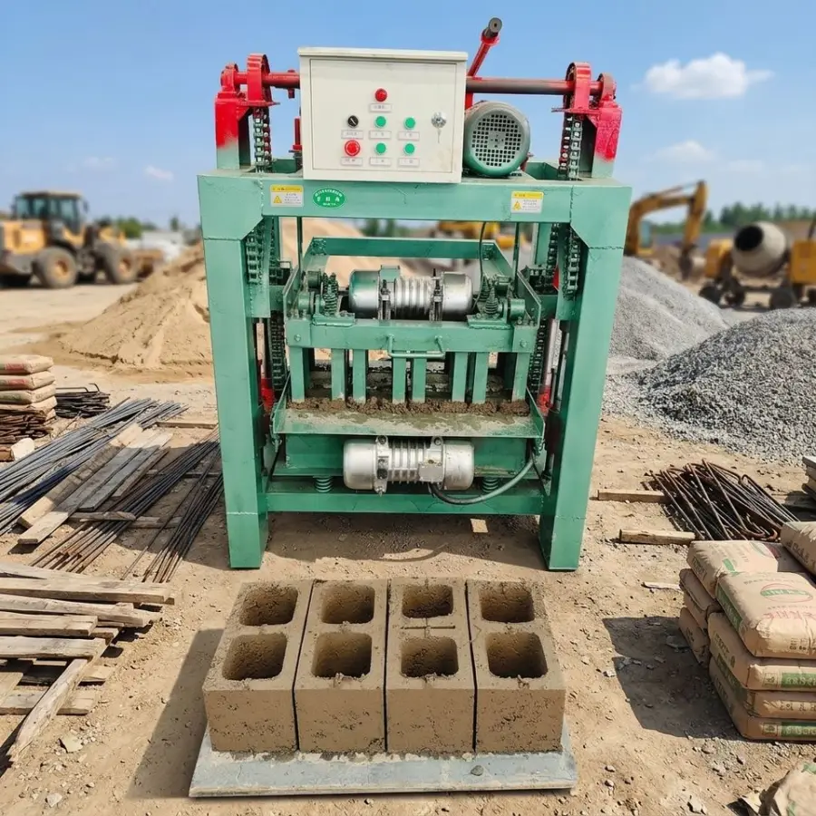 Automatic Cement Concrete Block Making Machine Hydraulic Press Hollow Brick Production Machine — view 1