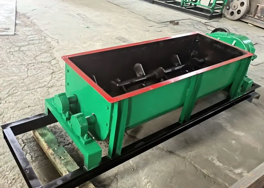 Horizontal Clay Soil Mixing Machine Double Shaft Coal Slurry Sludge Mixer for Clay Brick Machine — view 5