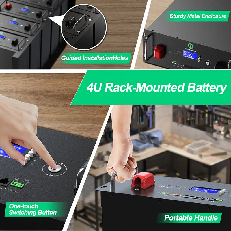 16S Server Rack DIY Box Batteries Battery Pack 48V Energy Storage System for 230 280Ah 302Ah LiFePO4 Battery Box — view 3