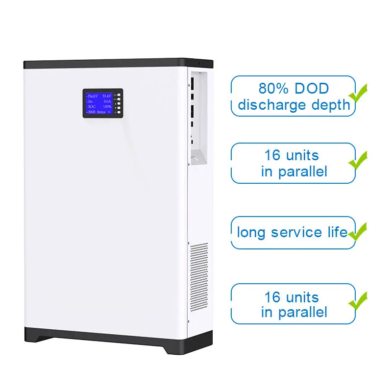 High Quality Inverter Wall Mounted Solar 48v 200ah Lithium Ion Batteries Home Energy Storage 51.2v 10kw Lifepo4 Battery — view 2