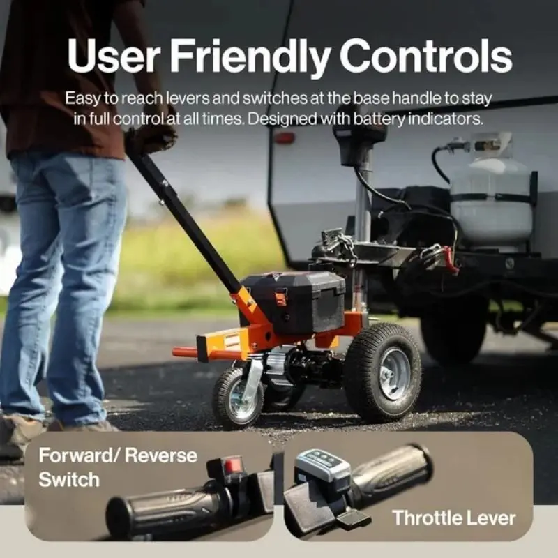 Electric Trailer Frame 24V 7Ah Sealed Lead Acid Battery 800W Heavy Duty Motor Adjustable Thumb Throttle Trailer Dolly — view 5