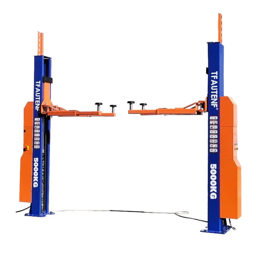 TFAUTENF 5T Hydraulic Intelligent Digital Screen Free Installation 2 Post Column Lift Two Post Car Lift with Electrical Unlock — image 3