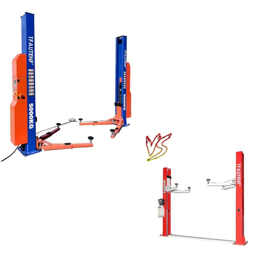 TFAUTENF 5T Hydraulic Intelligent Digital Screen Free Installation 2 Post Column Lift Two Post Car Lift with Electrical Unlock — image 7