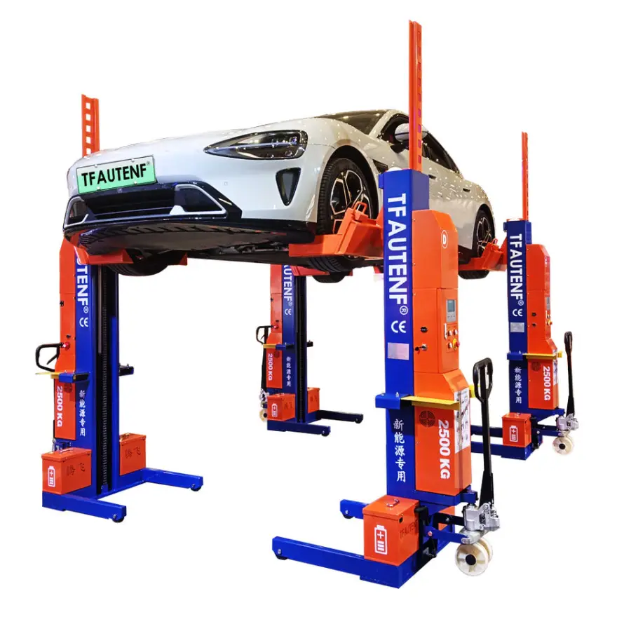 Wireless Electric-hydraulic 4 Post Car Lift for Electrical Cars Mobile Column Lift with 10t Lifting Capacity — view 2