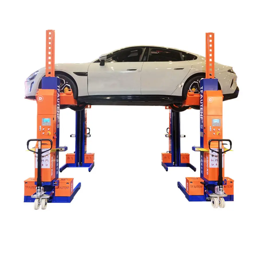 Wireless Electric-hydraulic 4 Post Car Lift for Electrical Cars Mobile Column Lift with 10t Lifting Capacity — view 3