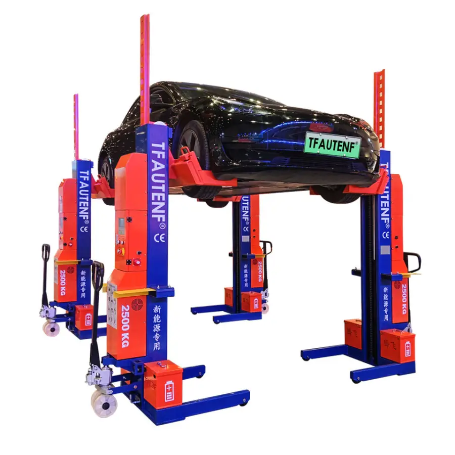 Wireless Electric-hydraulic 4 Post Car Lift for Electrical Cars Mobile Column Lift with 10t Lifting Capacity — view 5
