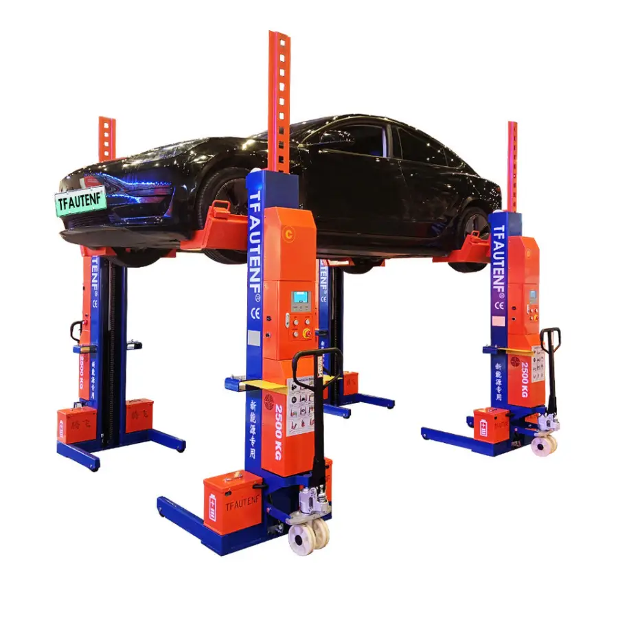 Wireless Electric-hydraulic 4 Post Car Lift for Electrical Cars Mobile Column Lift with 10t Lifting Capacity — view 6