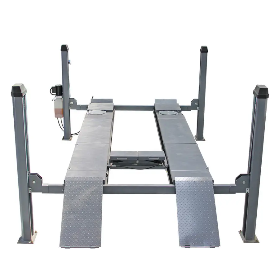 TFAUTENF Electric-hydraulic Pump Manual Unlocking Four Post Car Lift with 5t Lifting Capacity — view 4