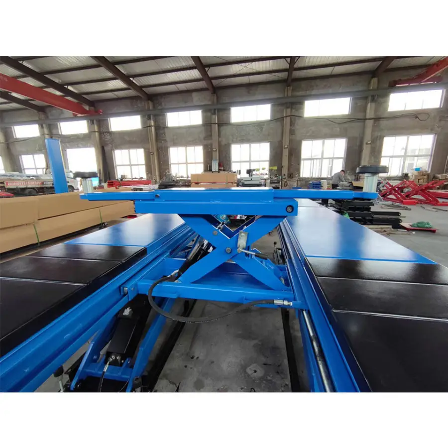 Under Ground Type Hydraulic Big Auto Scissor Lift / Lifter for Wheel Alignment Services With a Rolling Jack — image 5