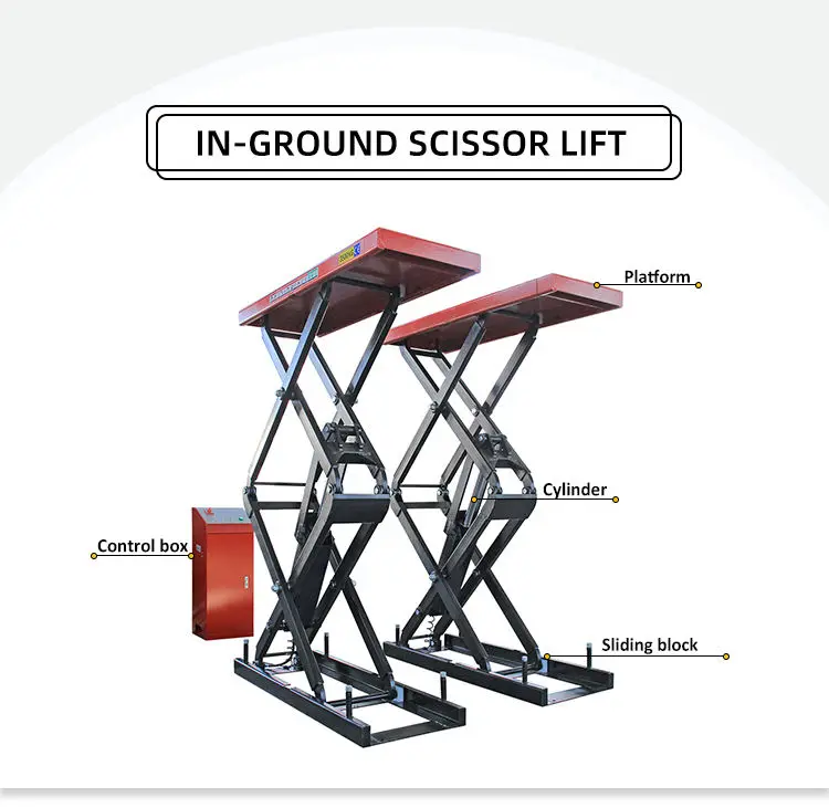 TFAUTENF 3500kg Lifting Capacity In-ground Scissor Lift Hydraulic Car Lift — image 5