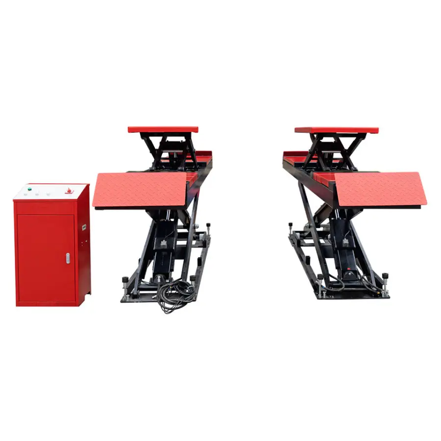 4 Tons 5 Tons Hydraulic in Ground Main-sub Scissor Car Lift Elevator for Wheel Alignment Service — image 6