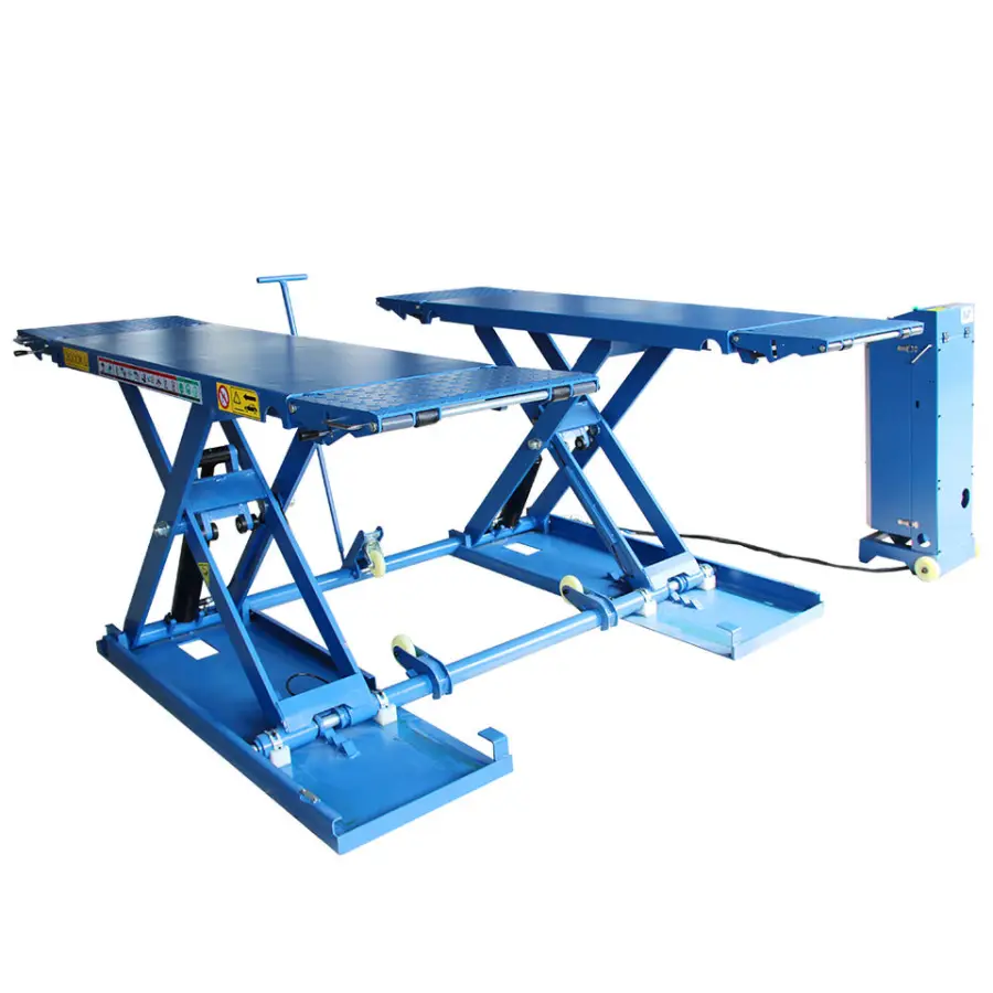 TFAUTENF 3500kg Mobile Car Scissor Lift Electrical Hydraulic Auto Scissor Lifter Ce Approve Workshop Use Middle Rise Car — view 2