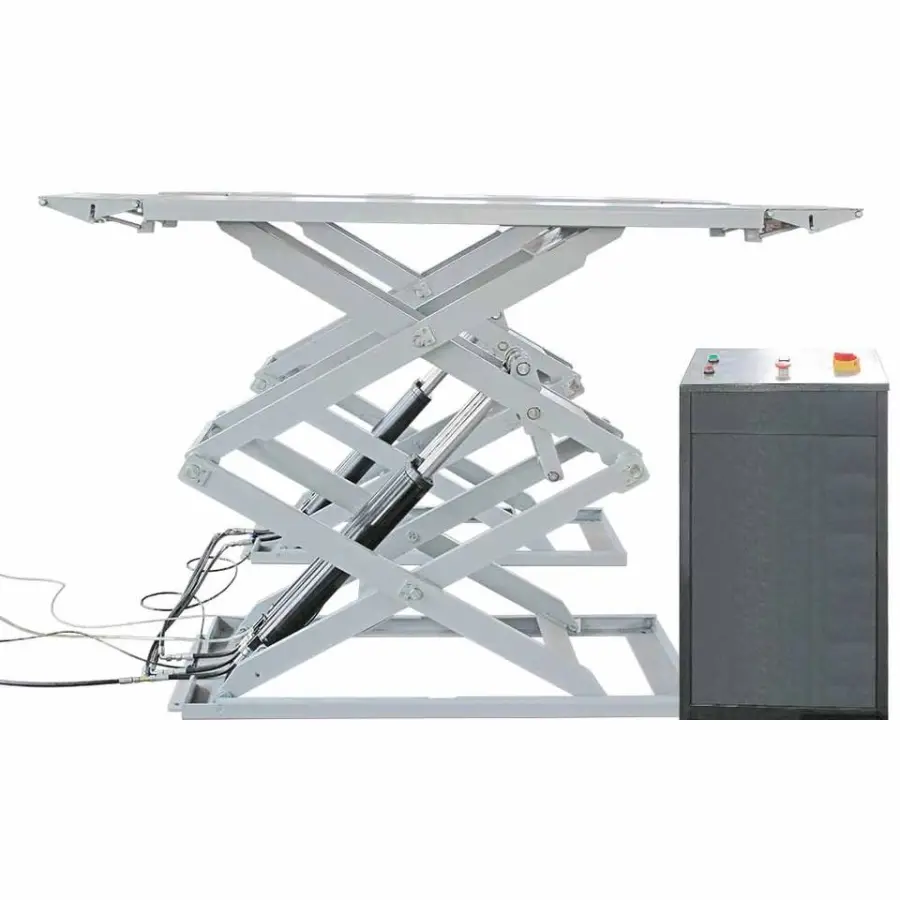 TFAUTENF Full Rise Car Scissor Lift Electrical Hydraulic Supper Thin Auto Scissor Lifter on Ground Car Lifts for Workshop Use — image 7