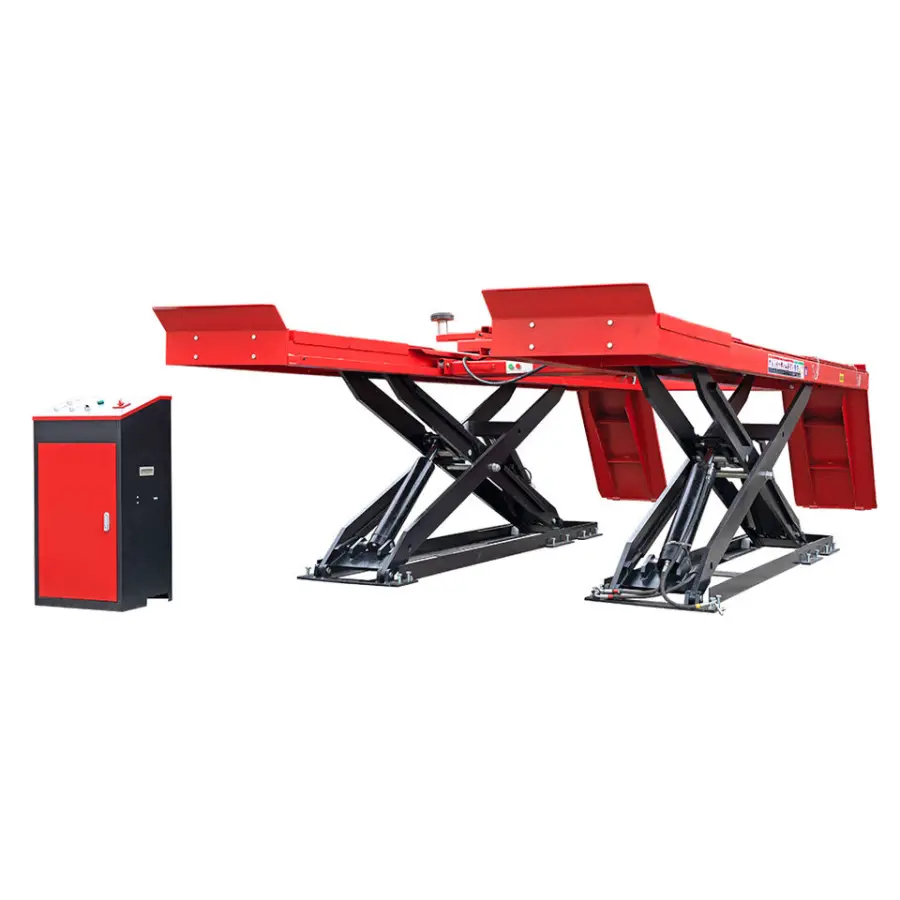 TFAUTENF China 4T Bodyshop Hydraulic Car Auto Full Rise Alignment Large Scissor Lift Platform with Sliding Rolling Jack — view 1