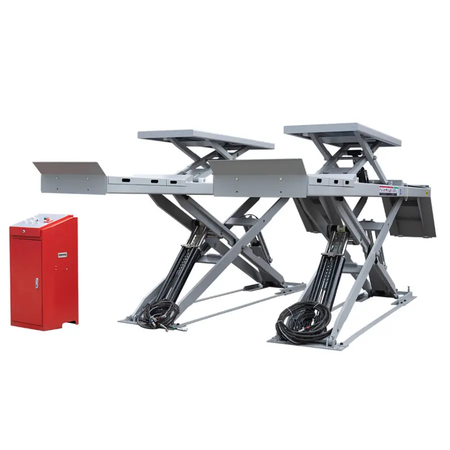 TFAUTENF CE Hydraulic Super Thin 3.5 Ton 5 Ton Ground Hydraulic Large Car Alignment Scissor Lift with Auxiliary Jack — view 1