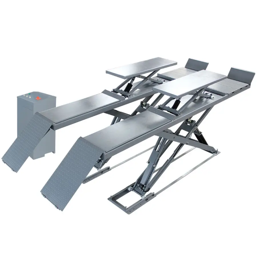 Garage Equipment Super Thin 4T Ground Hydraulic Car Large Wheel Alignment Scissor Lift — view 1