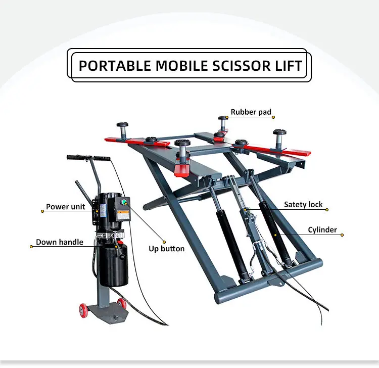 TFAUTENF Cheap Hydraulic Small Portable Scissor Car Lift — image 4