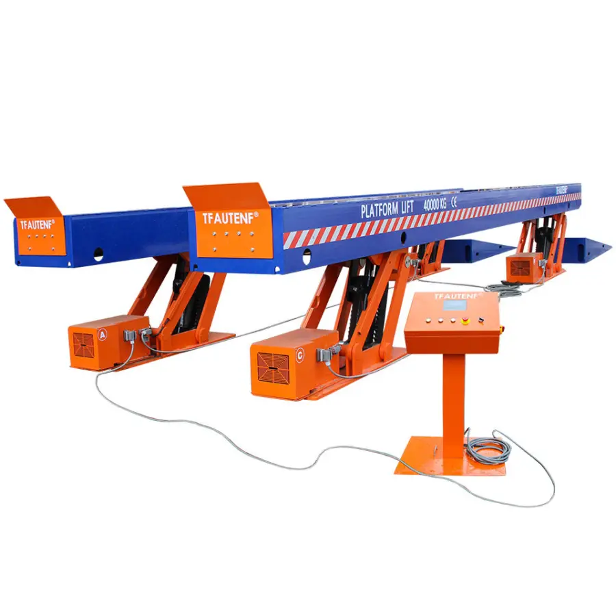 TFAUTENF Super Heavy Duty Platform Truck Lift Cabled Hydraulic 40T Large Bus Scissor Lift — view 1