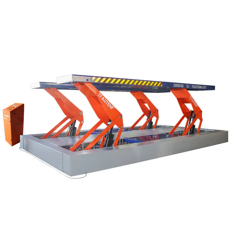 TFAUTENF CE ISO Electrical Cabled Inground Pit 10T Hydraulic 10000kg Heavy Duty Large Bus Scissor Lift — image 3