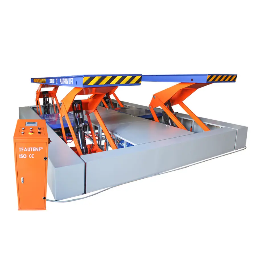 TFAUTENF CE ISO Electrical Cabled Inground Pit 10T Hydraulic 10000kg Heavy Duty Large Bus Scissor Lift — image 6