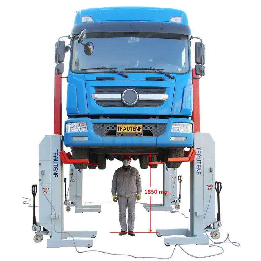 TFAUTENF TF-4175 Electric Hydraulic Heavy Duty Mobile Column Lift for Truck Lift Truck Repair and Truck Maintenance — image 6