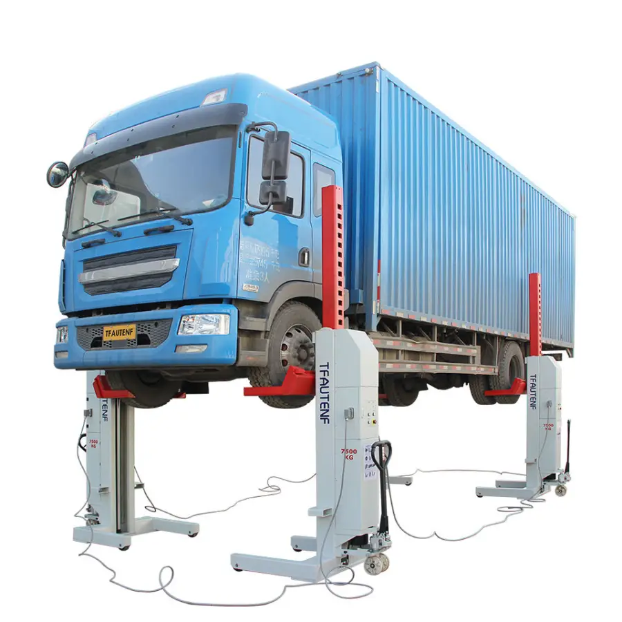 AUTENF Hydraulic 4 Columns Heavy Duty Truck Lift 4S Workshop Use Four Post Car Lift Mobile Column Lifter for Truck Bus L — view 1