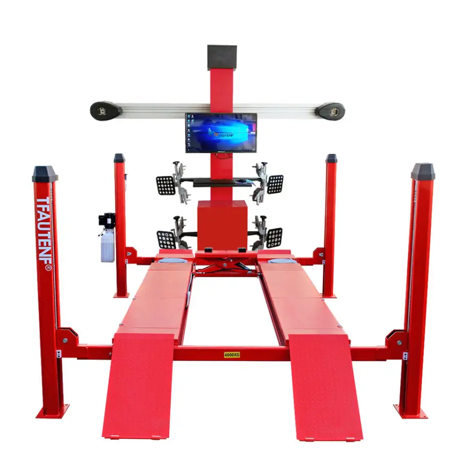 TFAUTENF Factory Cheap CE 3D Wheel Alignment Machine/4 Post Car Lift Wheel Aligner Machine for Car Garage Work — view 1