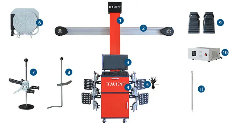 TFAUTENF High Precision Professional Automotive Accurate 3d Car Wheel Alignment Machine 3d Wheel Aligner — image 7