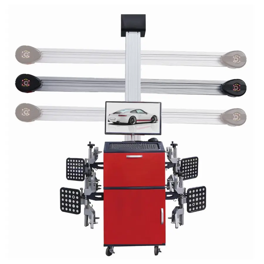 Automatic Tracking 3D Wheel Alignment Machine Wheel Aligner with Cabinet 24 Inch Screen for Garage Use — view 1