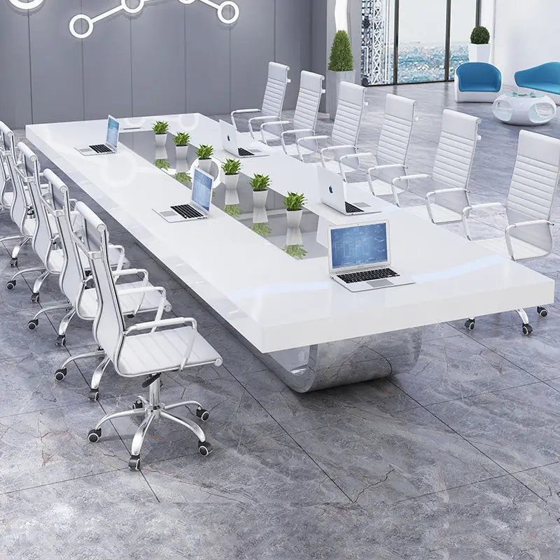 Modern Conference Desk Set for Office Hospital School Use-Melamine Board Commercial Furniture — view 1
