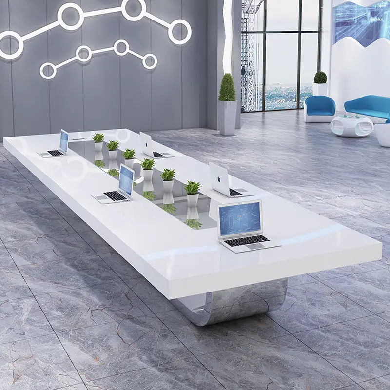 Modern Conference Desk Set for Office Hospital School Use-Melamine Board Commercial Furniture — image 4