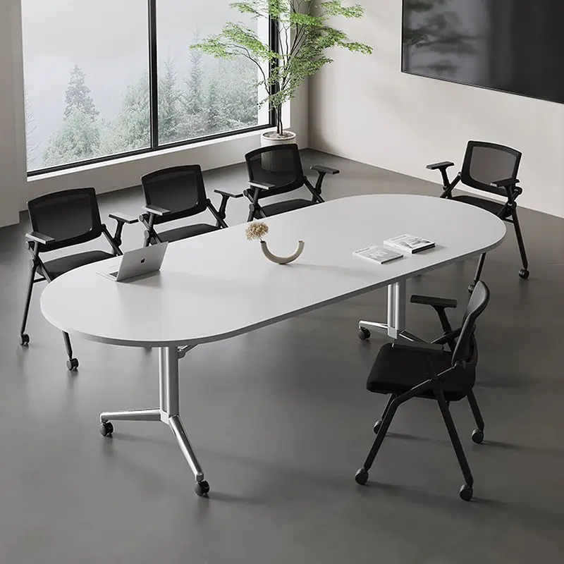 Mobile Folding Conference Table, Long Strip Table, Training Table, Office Desk — image 3